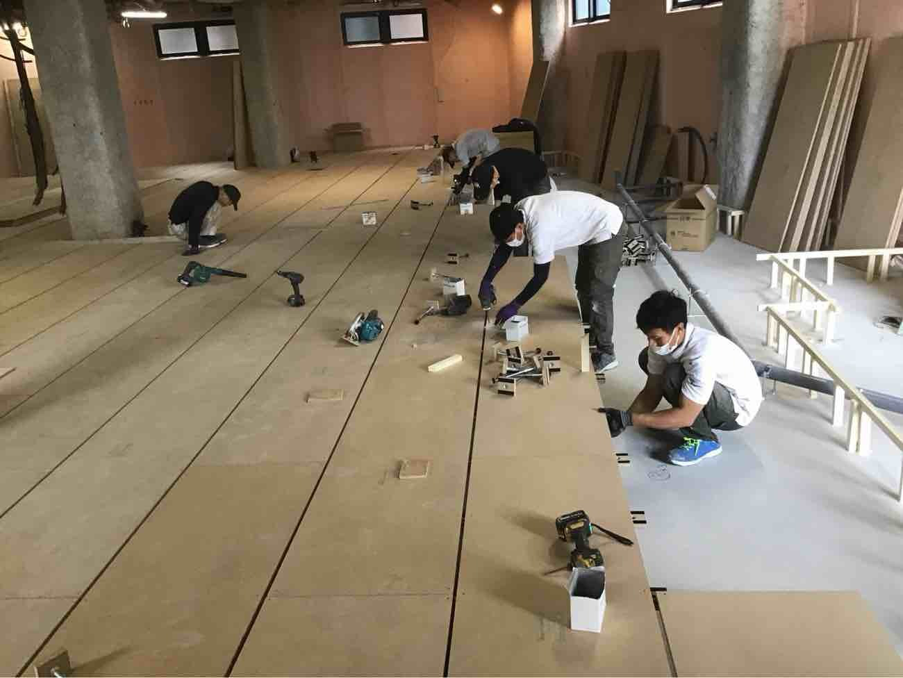 クリニック　置床工事　乾式二重床（埼玉県越谷市）