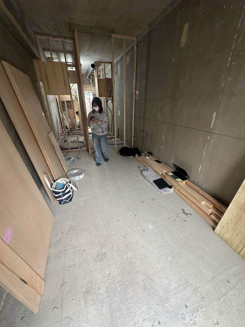 マンション　置床工事　乾式二重床（東京都目黒区）