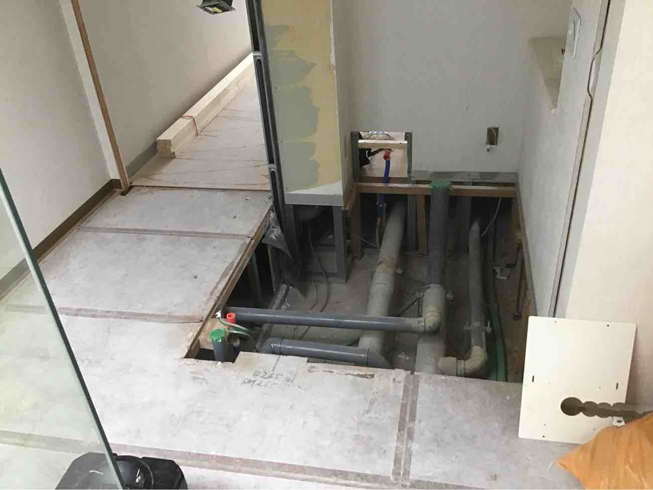 マンション　置床工事　乾式二重床（千葉市美浜区）