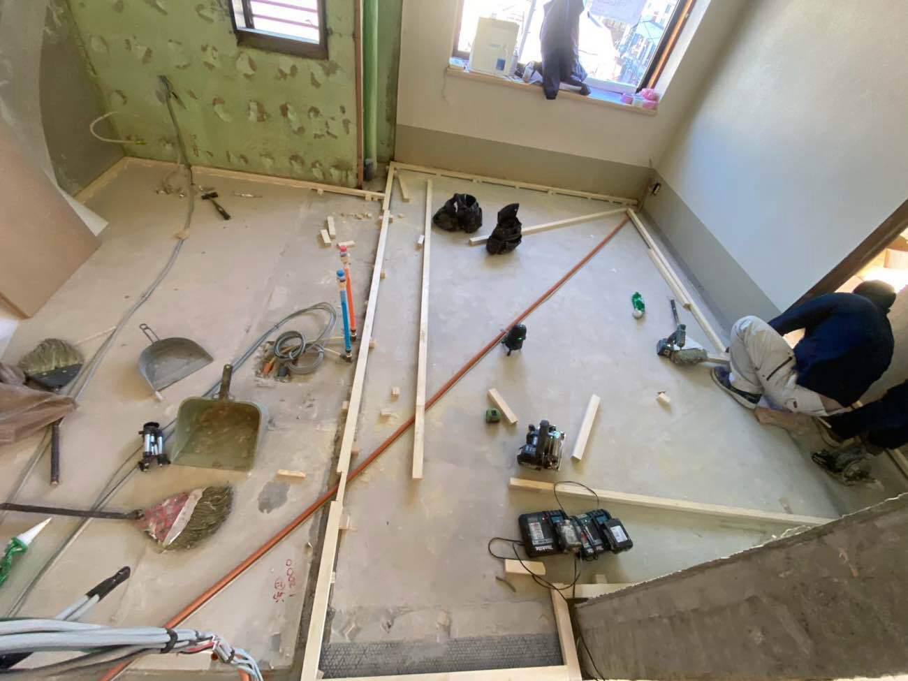 マンション　置床工事　フリーフロアCP（東京都品川区）