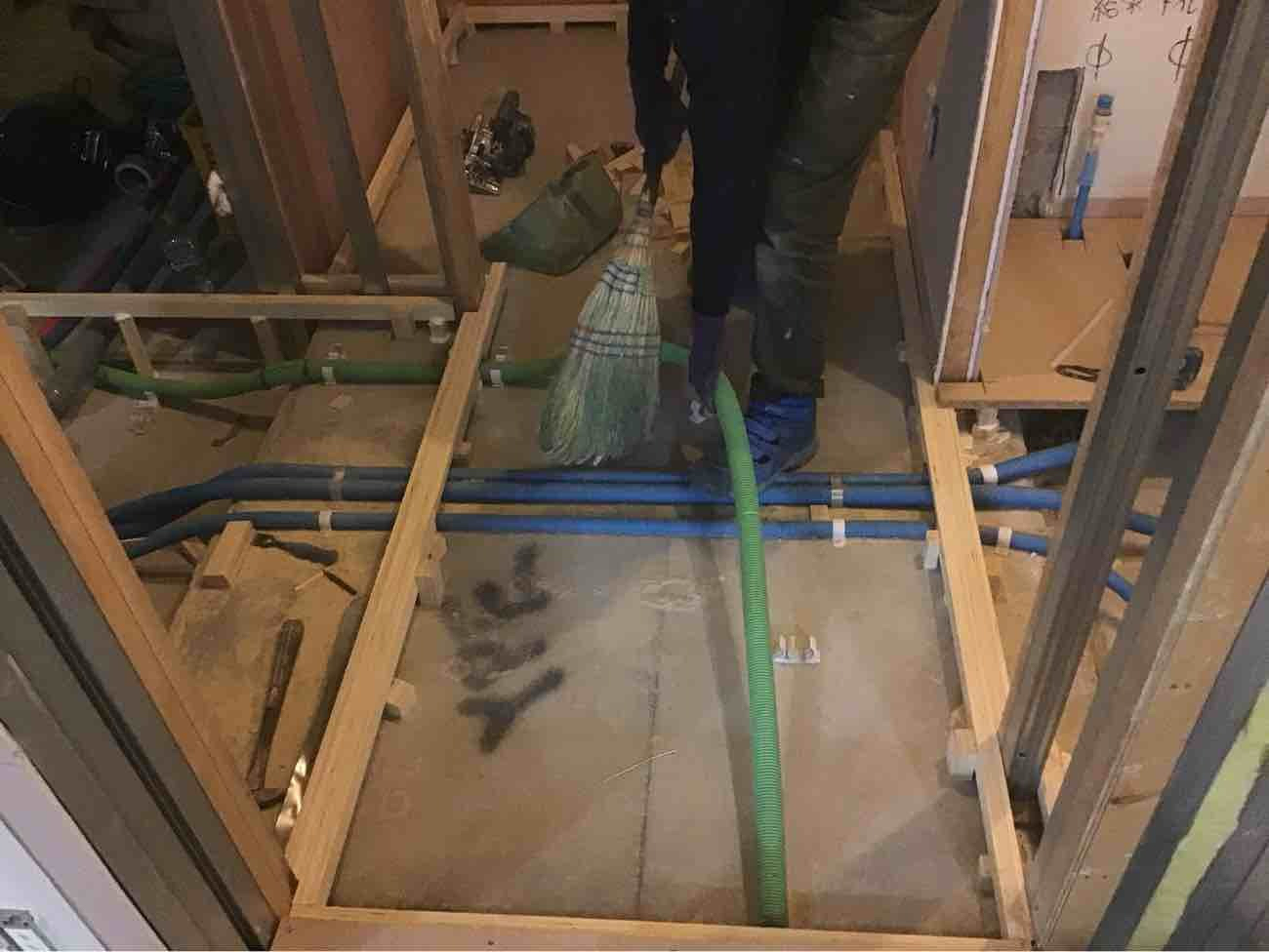 マンション　１日置床工事　フリーフロアCP（東京都渋谷区）