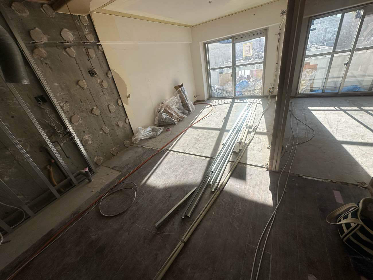 マンション　１日置床工事　乾式二重床（東京都目黒区）