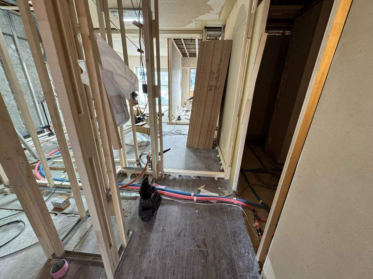 マンション　１日置床工事　乾式二重床（東京都目黒区）