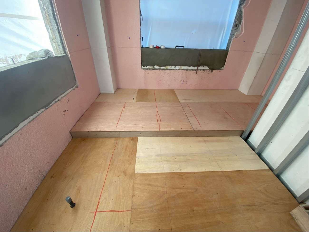 マンション　置床工事　乾式二重床（東京都中野区）