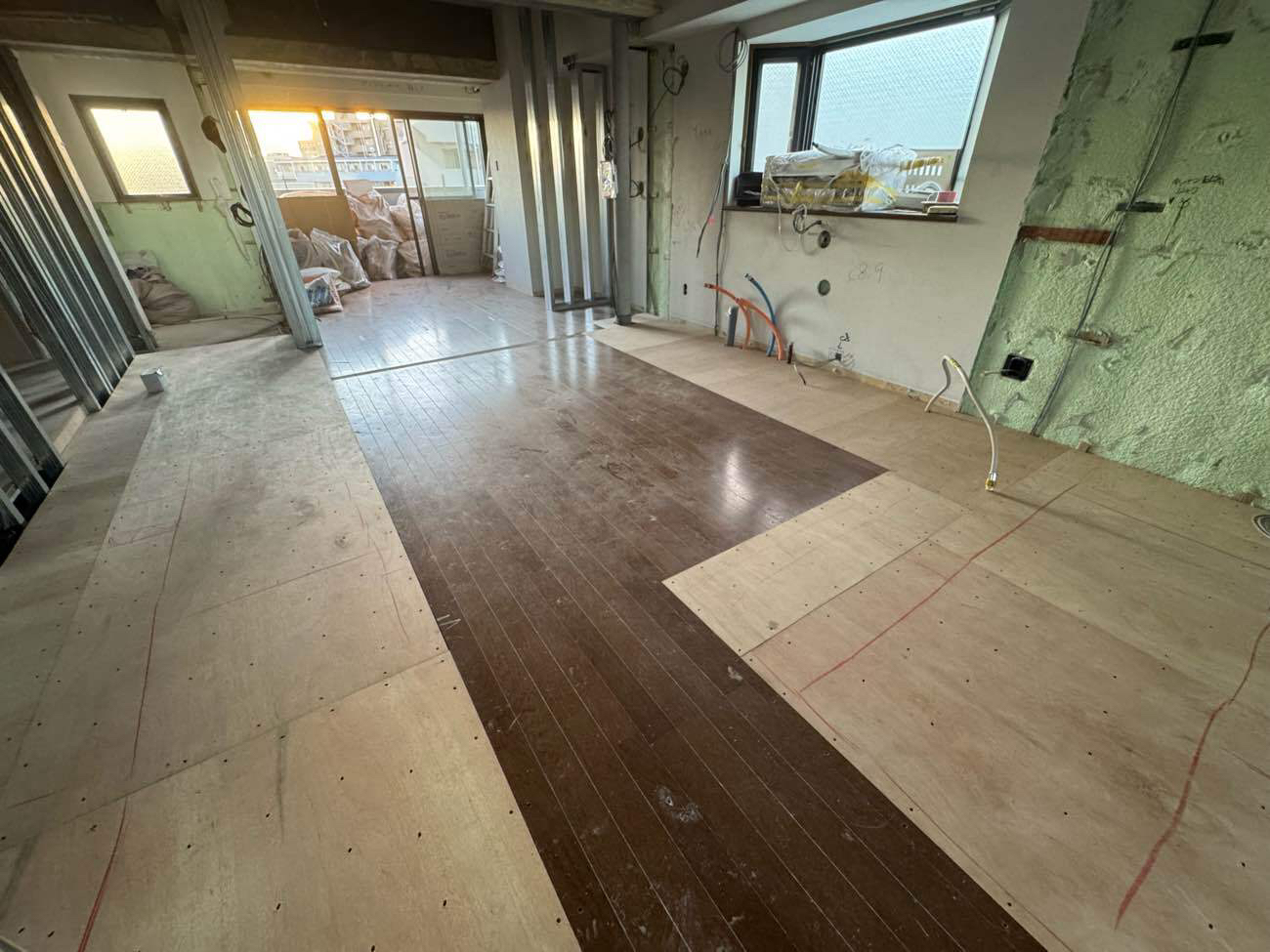 マンション　置床工事　乾式二重床（東京都三鷹市）