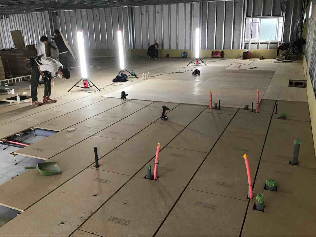 動物病院　置床工事　乾式二重床（埼玉県狭山市）