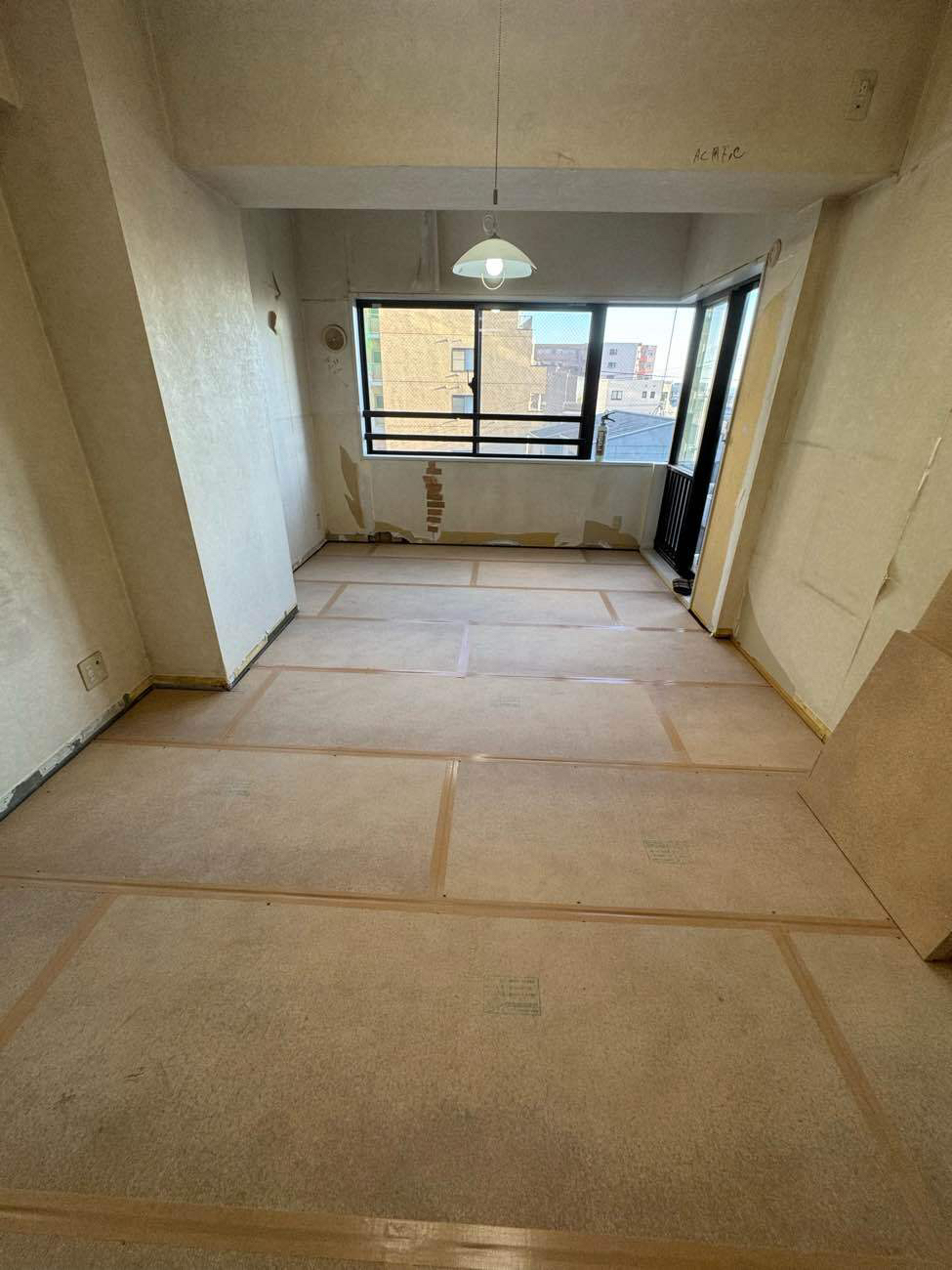 マンション　1日置床工事　乾式二重床（相模原市南区）