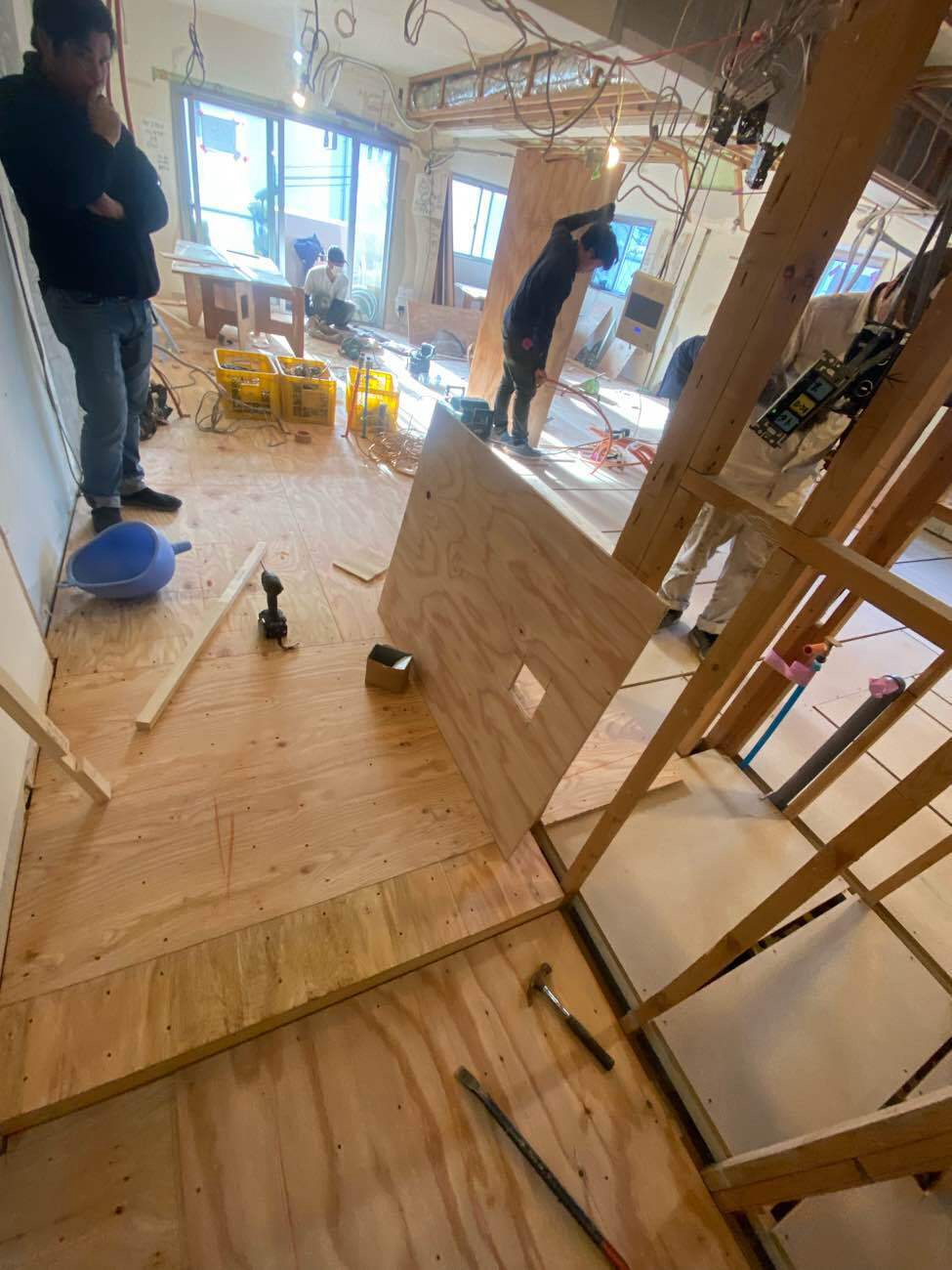 マンション　1日置床工事　乾式二重床（東京都品川区）