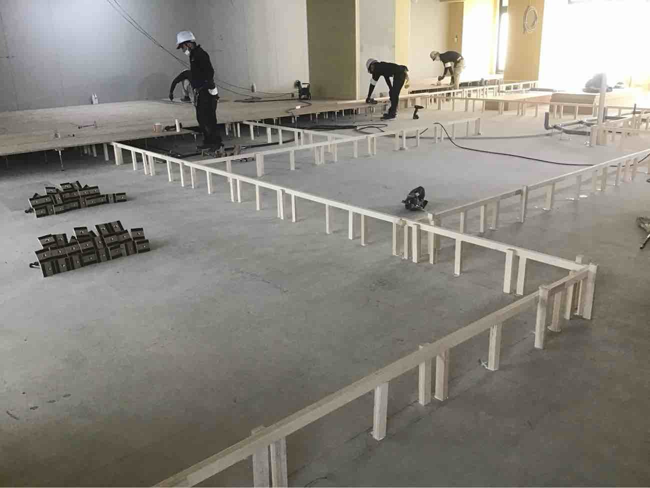 クリニック　置床工事　乾式二重床（東京都文京区）