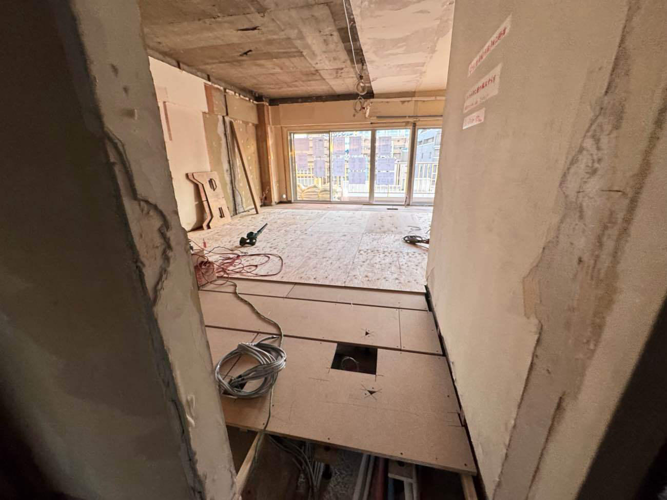 マンション　置床工事　フリーフロアCP（東京都渋谷区）