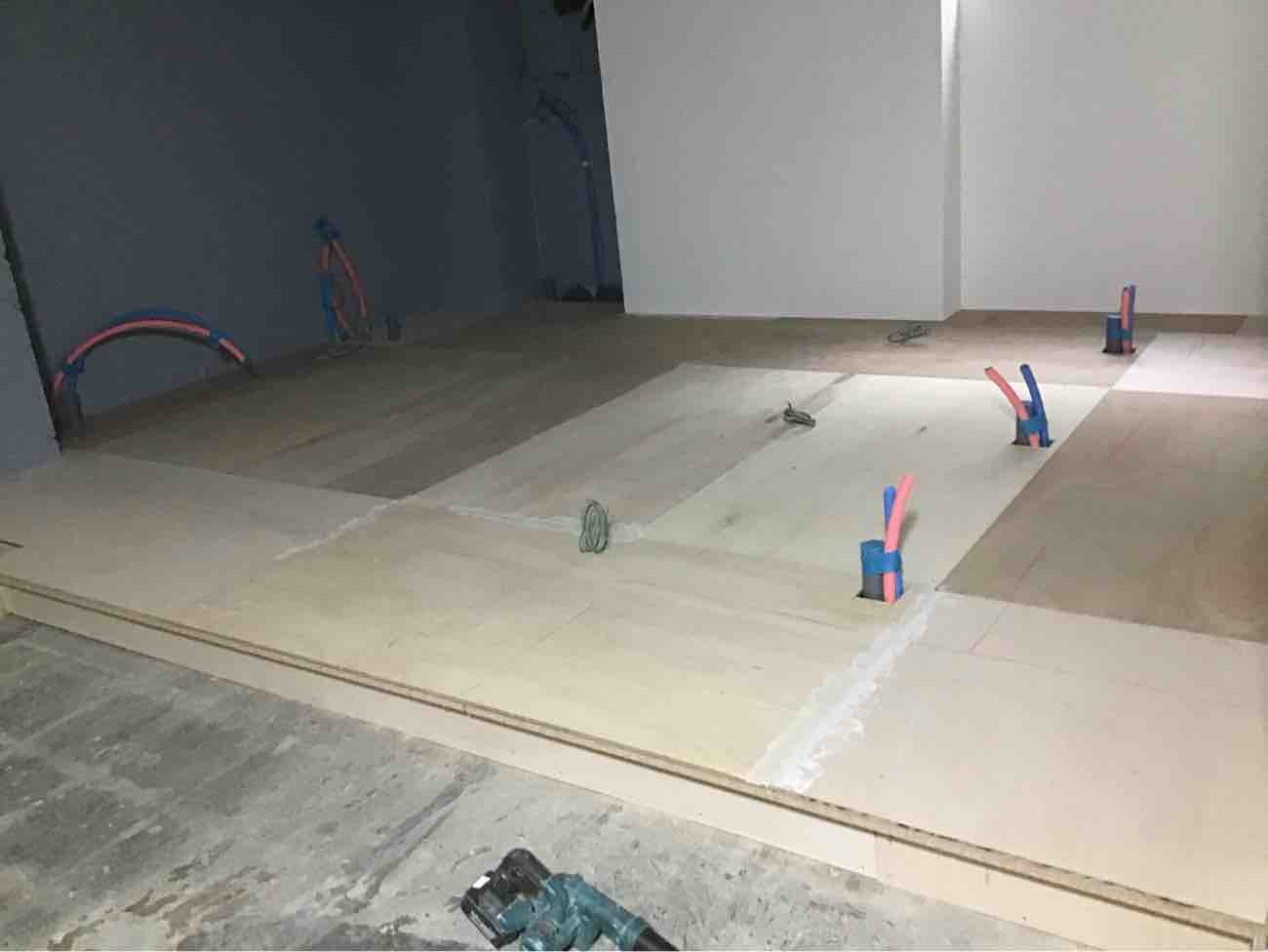 美容室　置床工事　乾式二重床（東京都渋谷区）