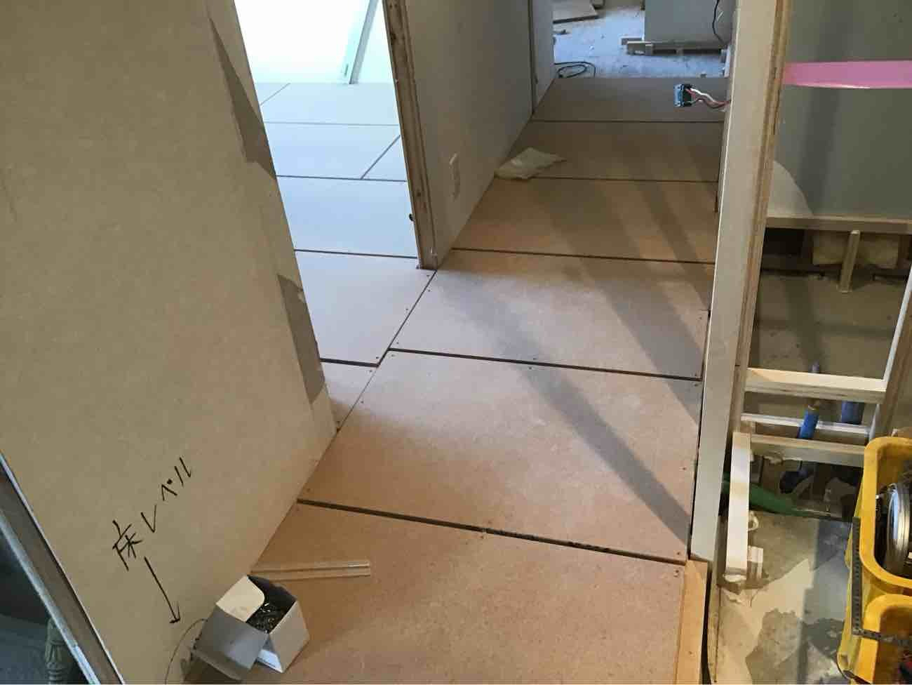 マンション　置床工事　乾式二重床（東京都品川区）