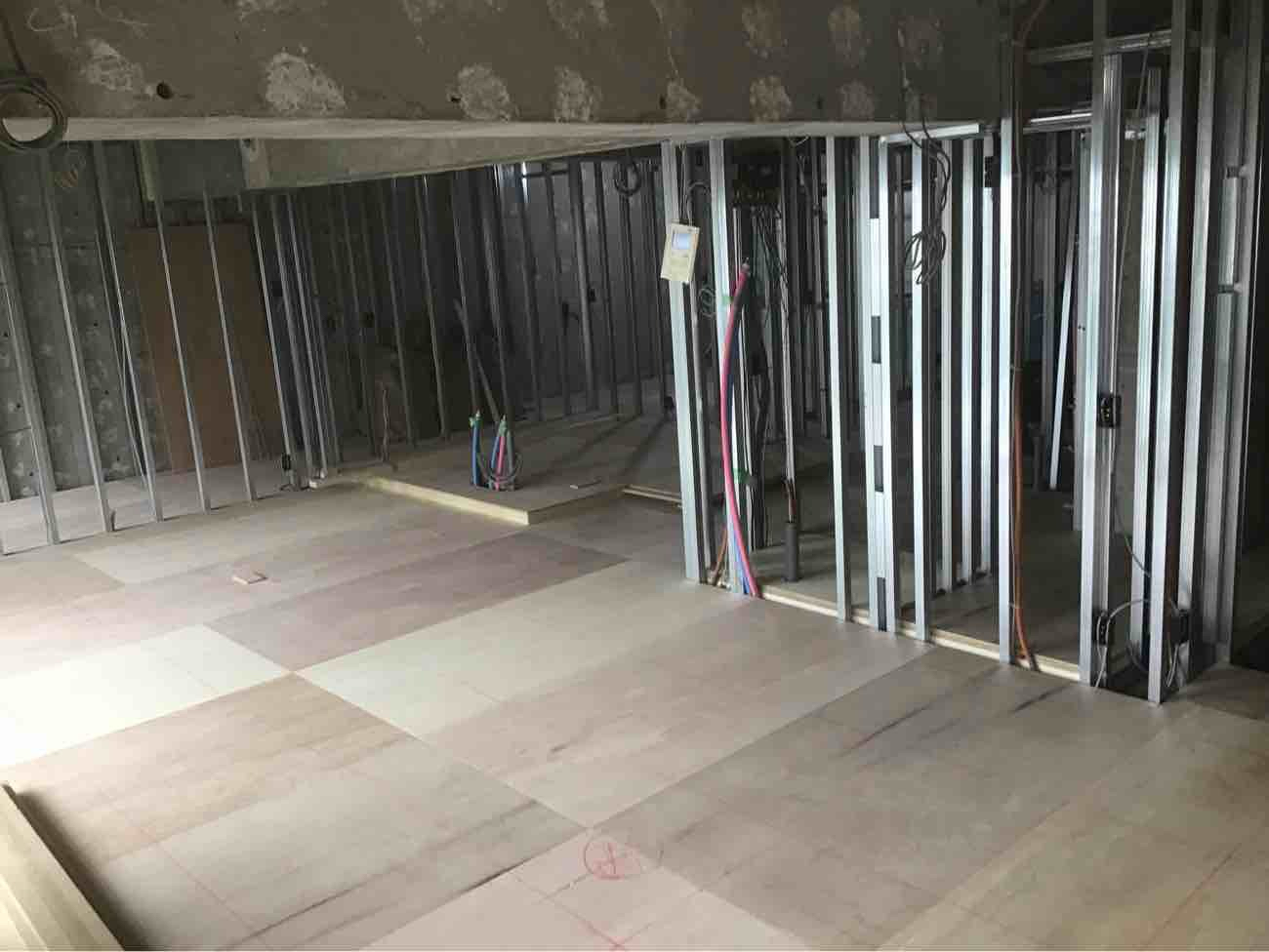 マンション　置床工事　乾式二重床（川崎市多摩区）