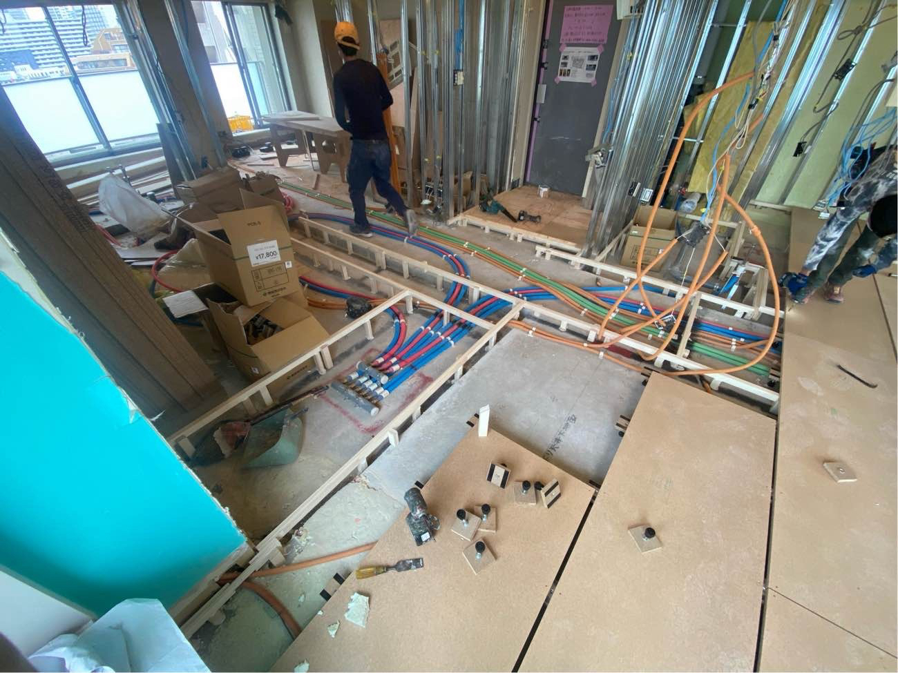 マンション　置床工事　乾式二重床（東京都品川区）