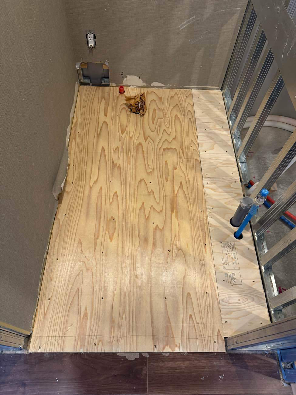 マンション　１日置床工事　フリーフロアCP（東京都中央区）