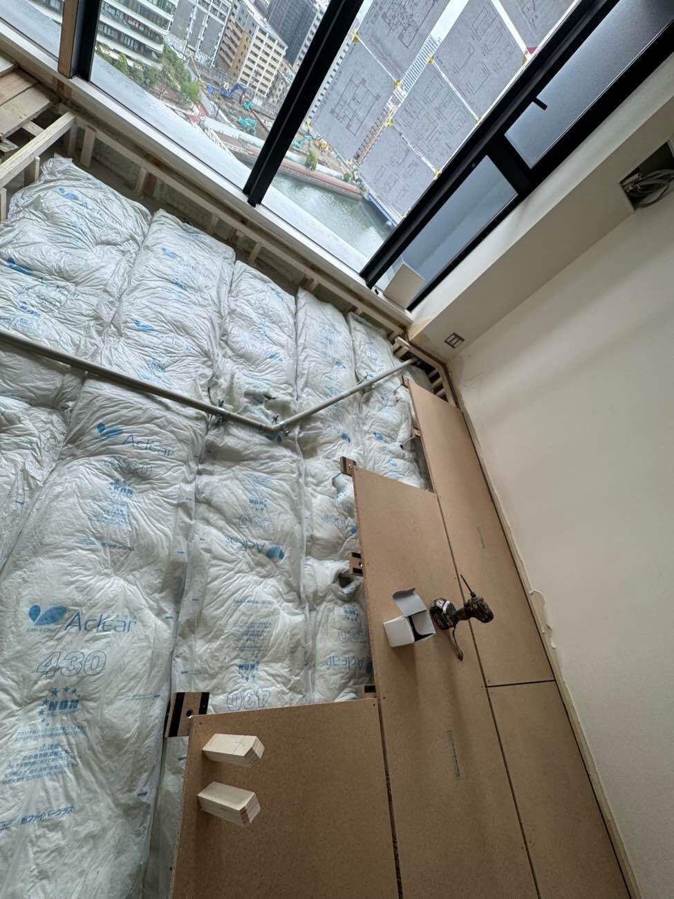 マンション　１日置床工事　フリーフロアCP（東京都中央区）