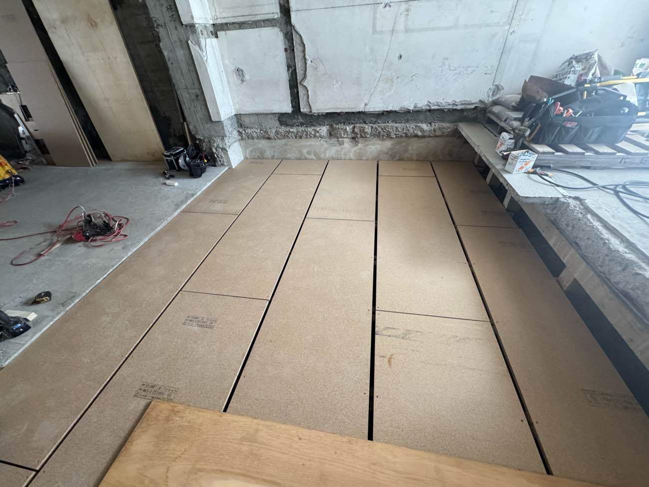 戸建て住宅　置床工事　乾式二重床（横浜市中区）