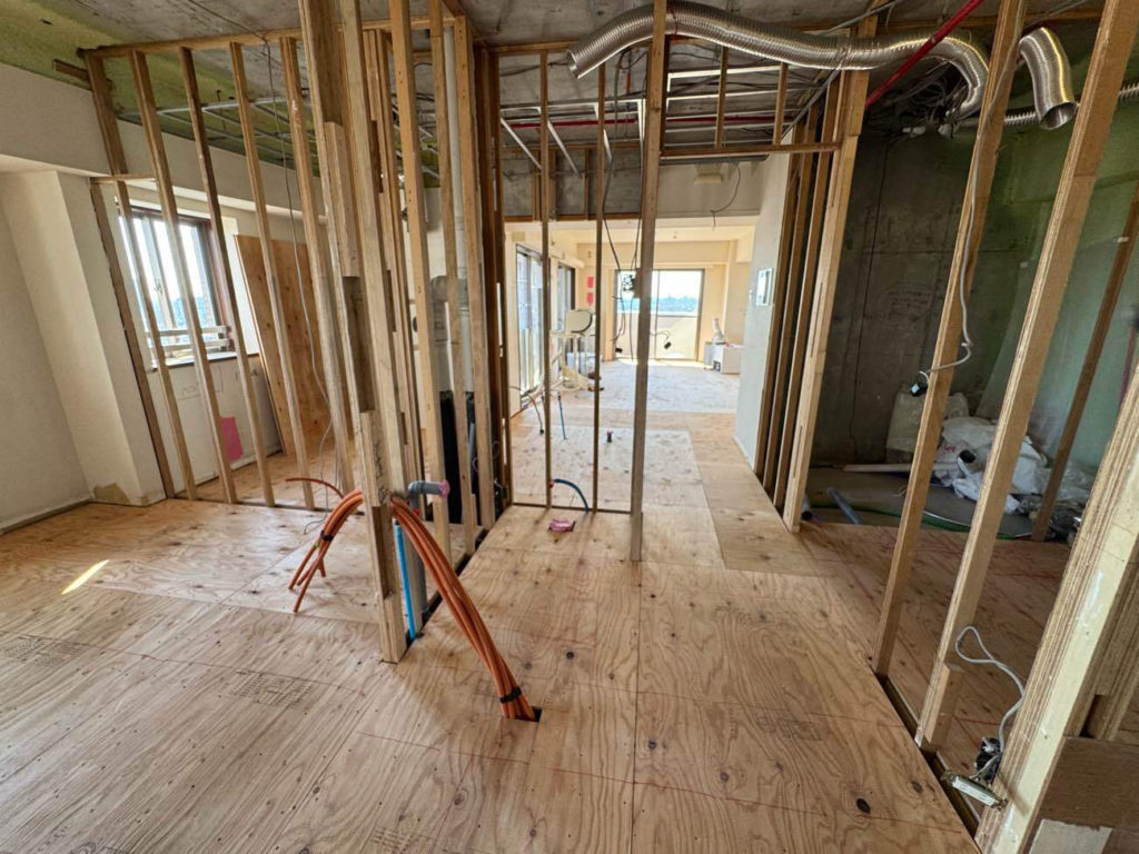 マンション　置床工事　乾式二重床（東京都品川区）