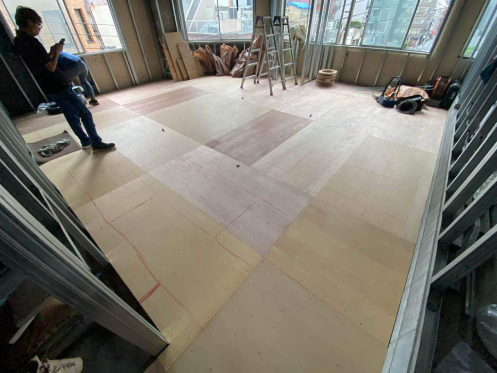 飲食店舗　置床工事　乾式二重床（東京都台東区）