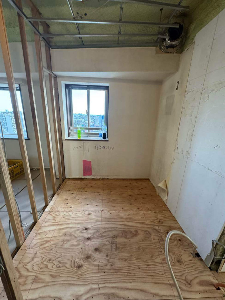 マンション　置床工事　乾式二重床（東京都品川区）