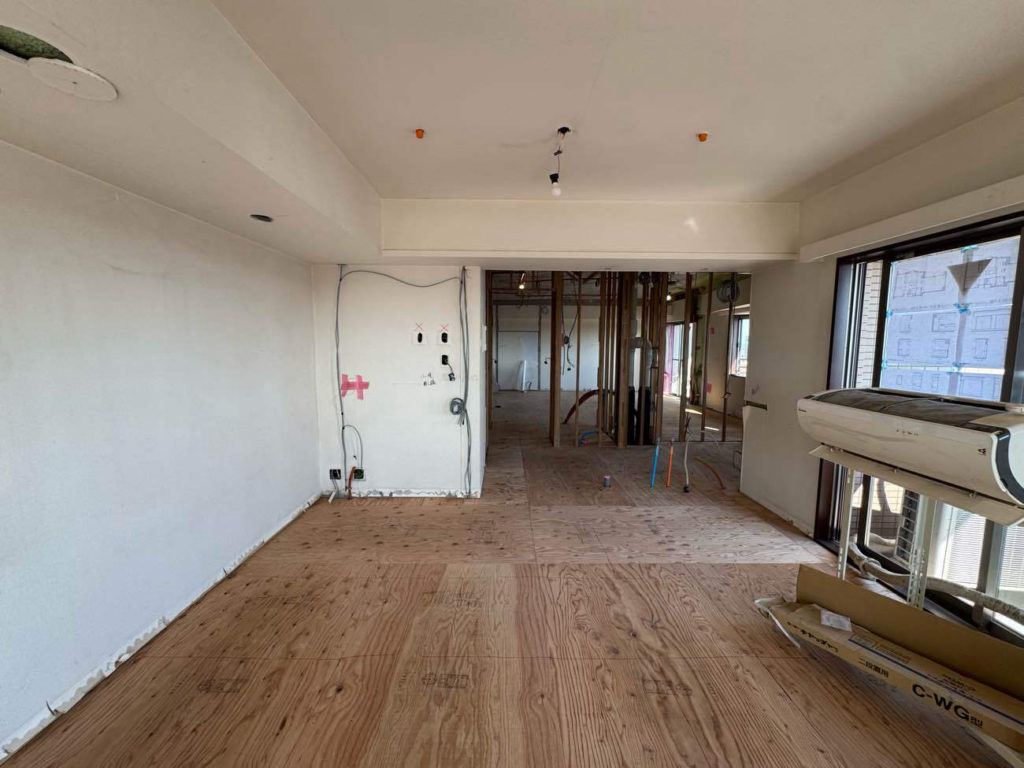 マンション　置床工事　乾式二重床（東京都品川区）