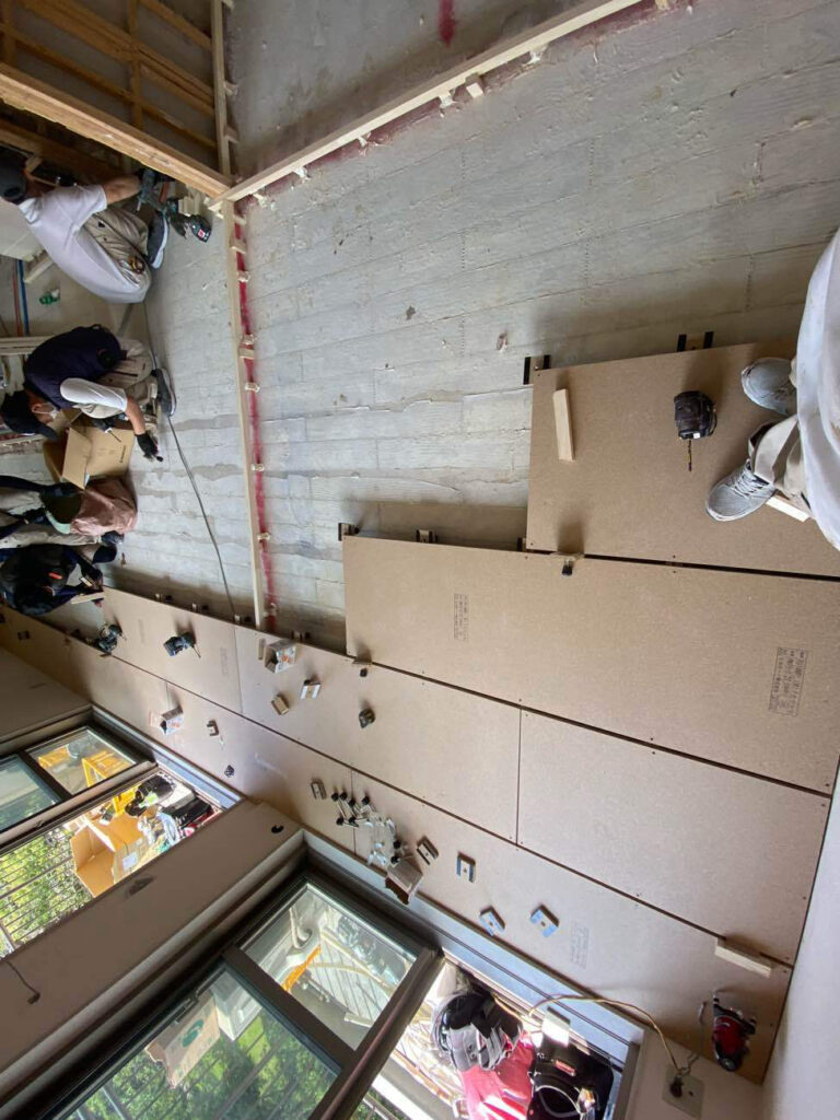 マンション　置床工事　乾式二重床（神奈川県大和市）