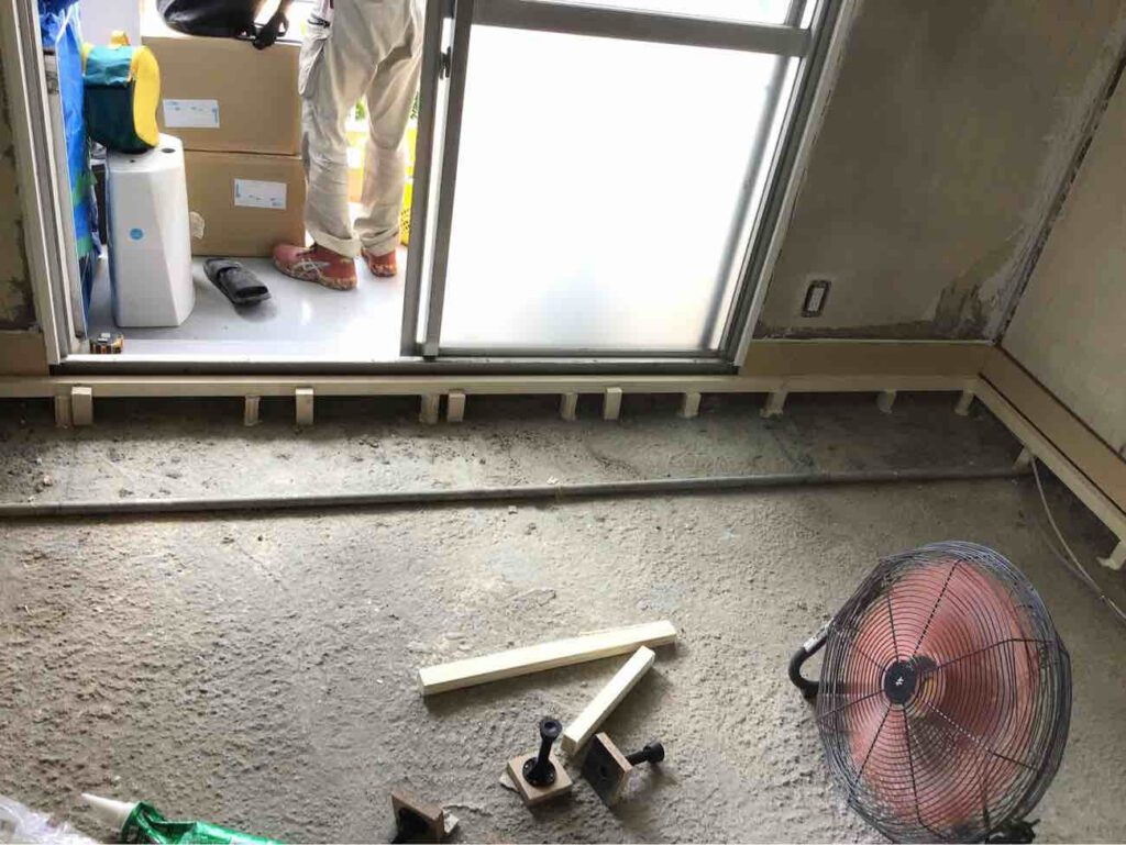 マンション　置床工事　乾式二重床（東京都板橋区）