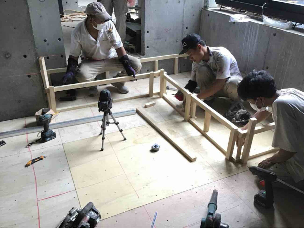 戸建て住宅　置床工事　フリーフロアEP（東京都大田区）