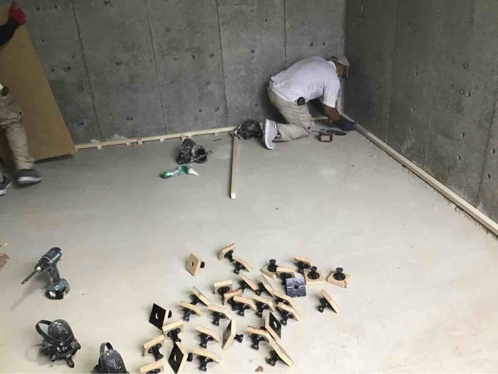 戸建て住宅　置床工事　フリーフロアEP（東京都大田区）