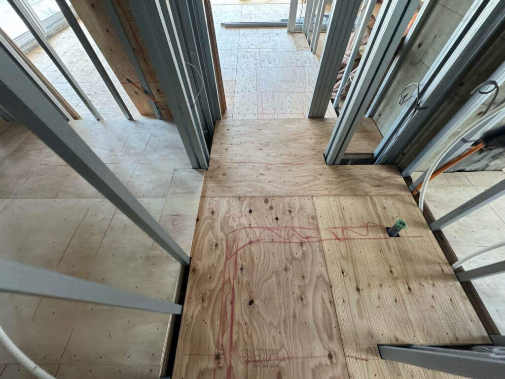 マンションリノベーション　置床工事　乾式二重床（東京都目黒区）