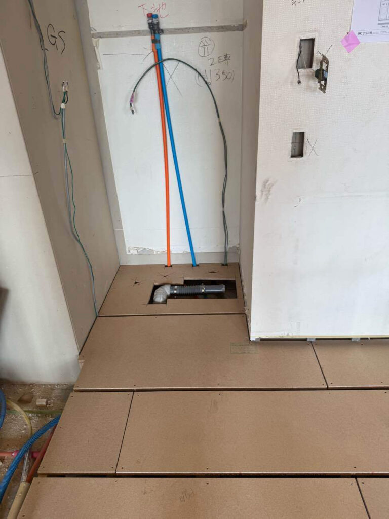 マンション　１日置床工事　乾式二重床（東京都渋谷区）