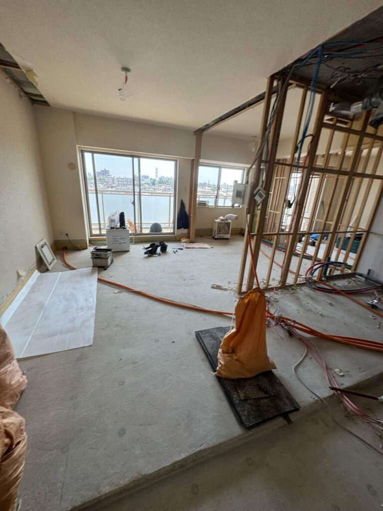 マンション　置床工事　乾式二重床（東京都世田谷区）