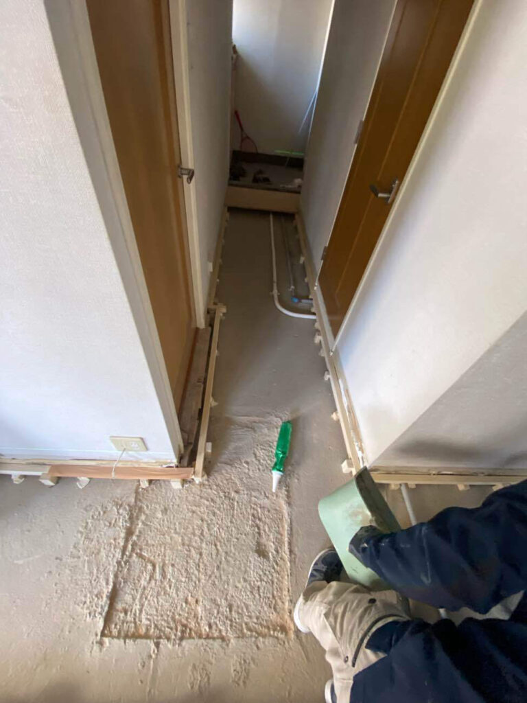 マンション　置床工事　乾式二重床（東京都品川区）