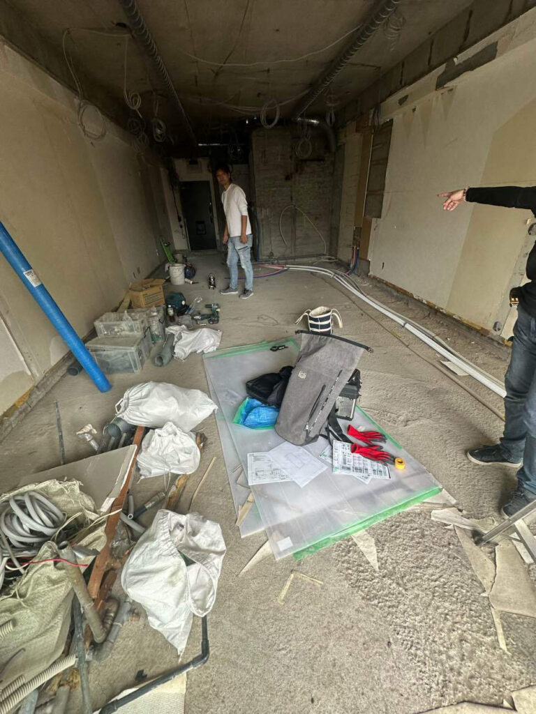 マンション　置床工事　乾式二重床（東京都渋谷区）