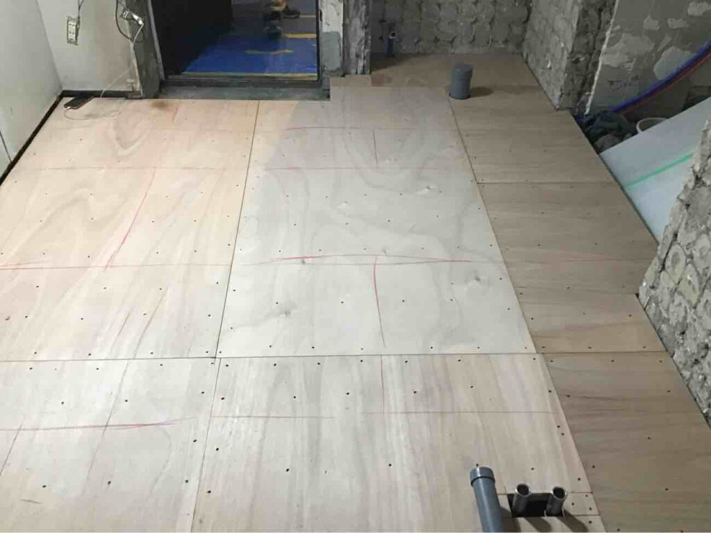 マンション　置床工事　乾式二重床（東京都渋谷区）