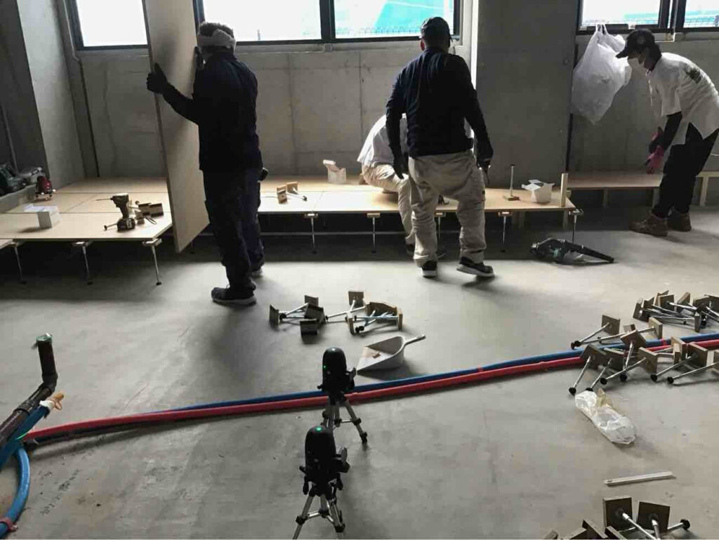 マンション　置床工事　乾式二重床（東京都港区）