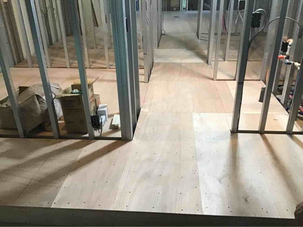 マンション　置床工事　乾式二重床（東京都品川区）