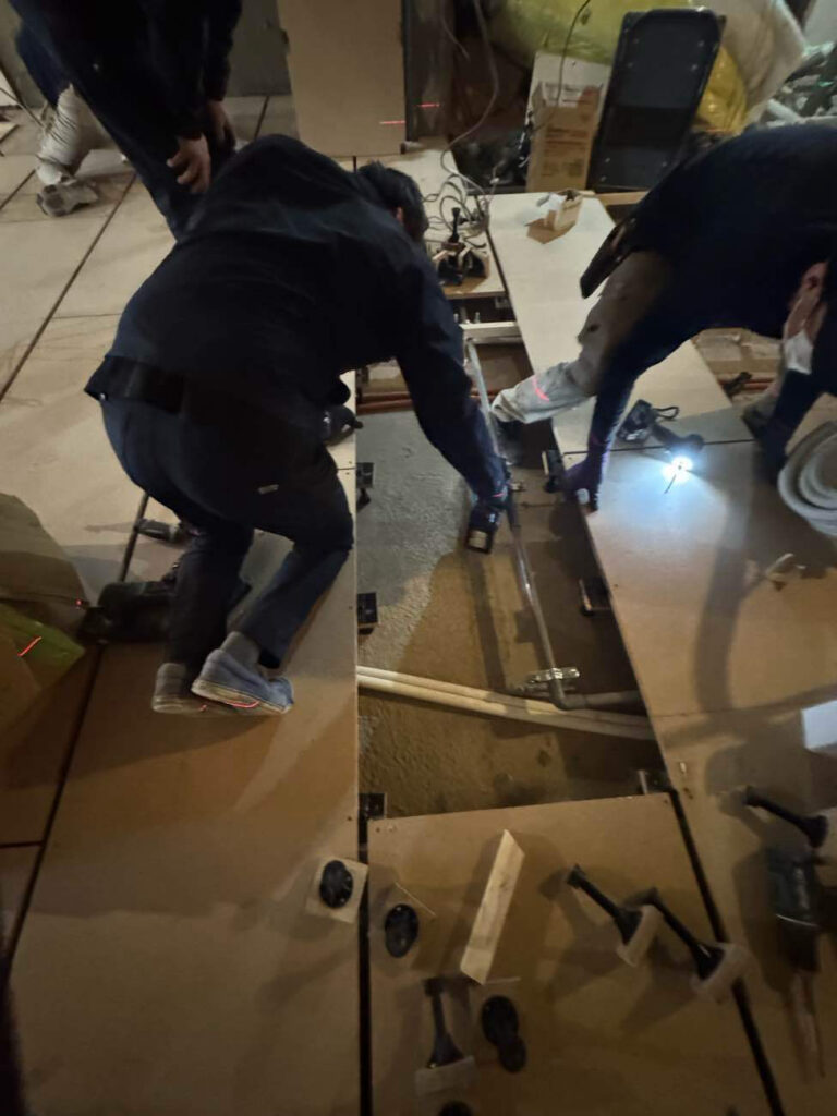 マンション　置床工事　乾式二重床（東京都渋谷区）