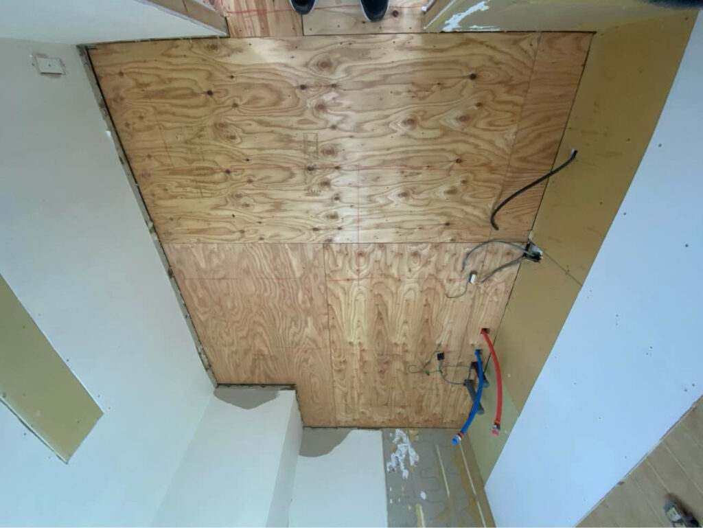 マンション　置床工事　乾式二重床（東京都杉並区）