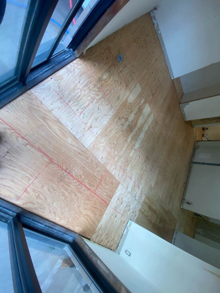 マンション　置床工事　乾式二重床（東京都杉並区）