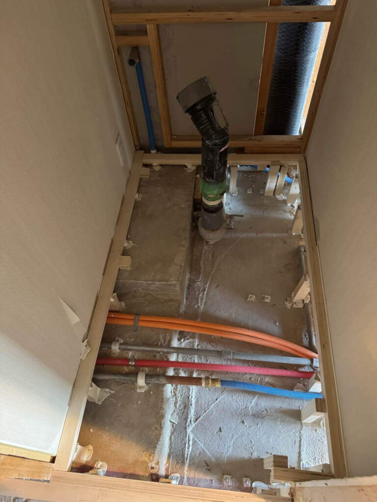 マンション　置床工事　乾式二重床（川崎市中原区）