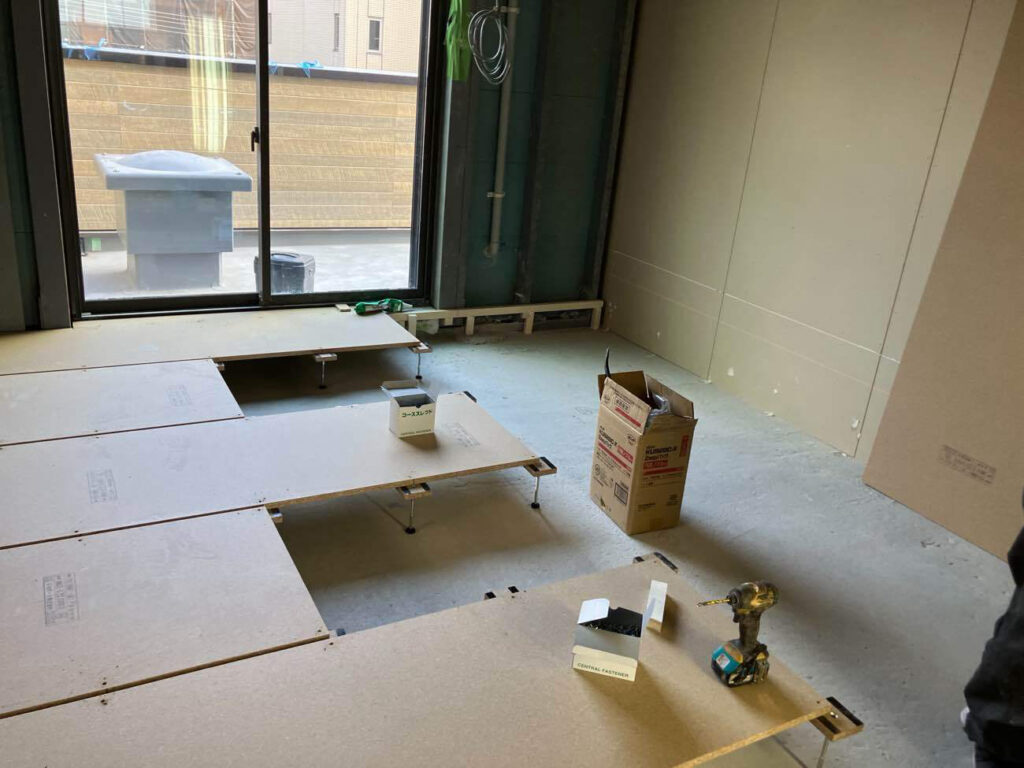 保育園　新築工事　乾式二重床（東京都江戸川区）