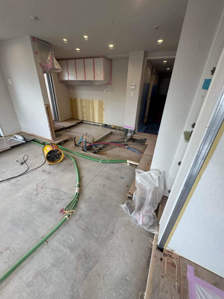 マンション　１日置床工事　乾式二重床（東京都中央区）