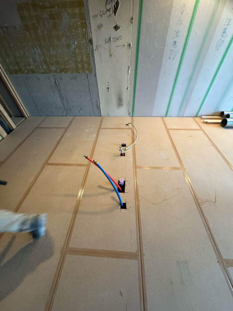 マンション　置床工事　乾式二重床（川崎市中原区）