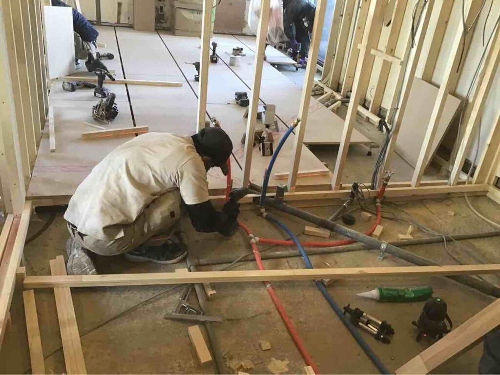 マンション 1日置床工事 乾式二重床(神奈川県海老名市)