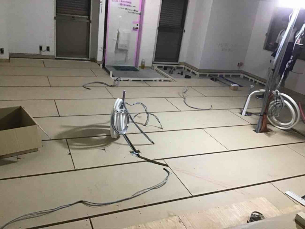 マンション　置床工事　乾式二重床（東京都品川区）