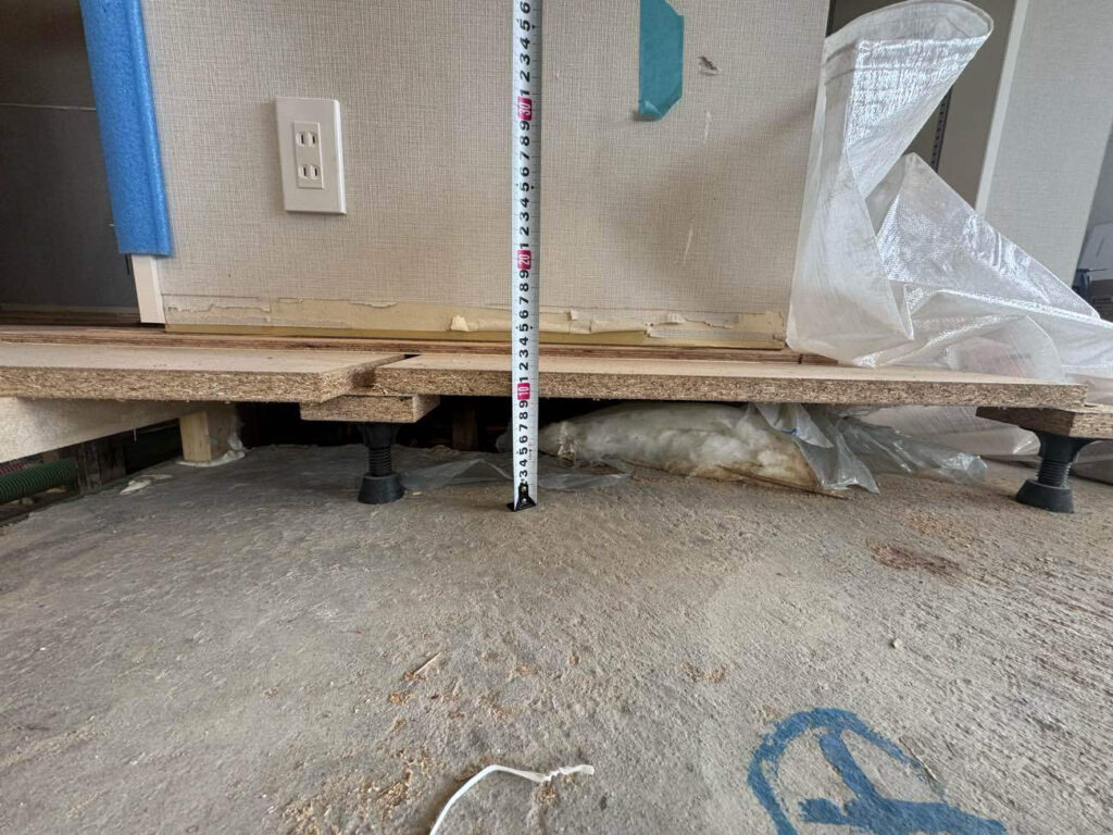 マンション　１日置床工事　乾式二重床（東京都中央区）