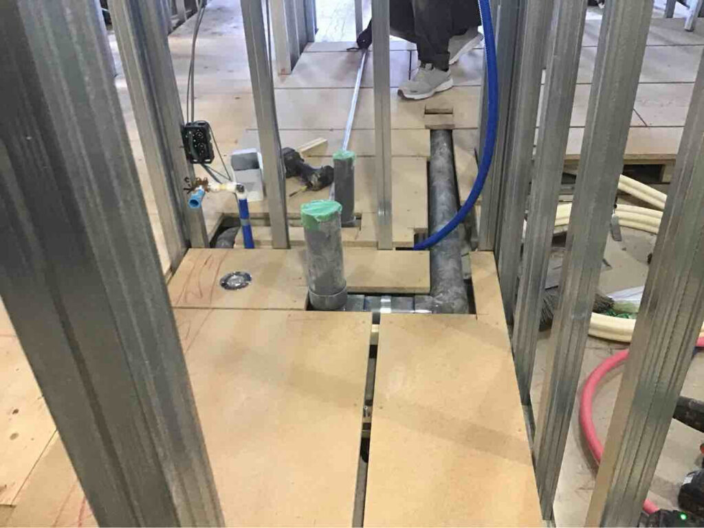 マンション　置床工事　乾式二重床（川崎市中原区）