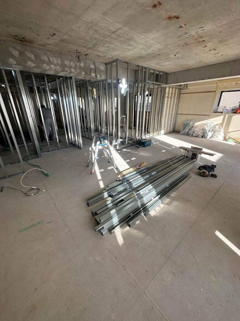 マンション　置床工事　乾式二重床（川崎市中原区）