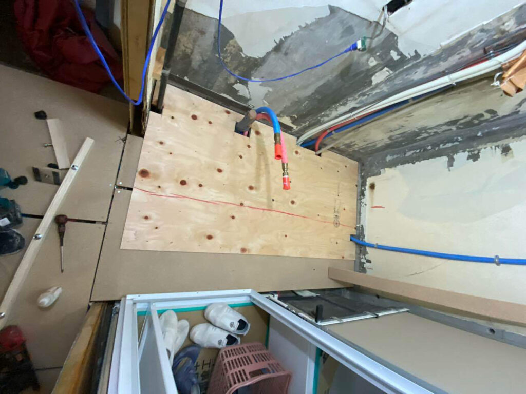 マンション　１日置床工事　乾式二重床（横浜市神奈川区）